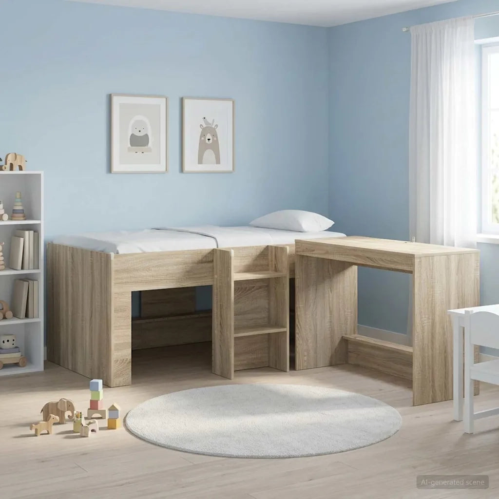 Letto Alto per Bambini 2 pcs Sonoma 163 x 101,1 x 68,5 cm
