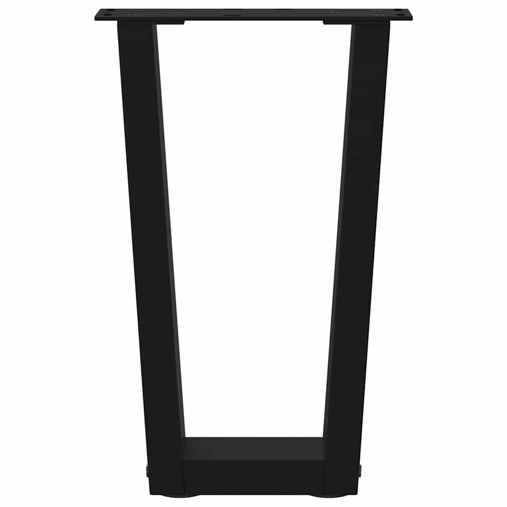 Set di 2 gambe regolabili per tavolino da caffè a forma di V 28 x 42-43,3 cm acciaio nero 02_0056908