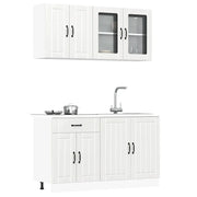 Set Mobili da Cucina 4 pz Lucca Bianchi Lucido in Truciolato 3314863