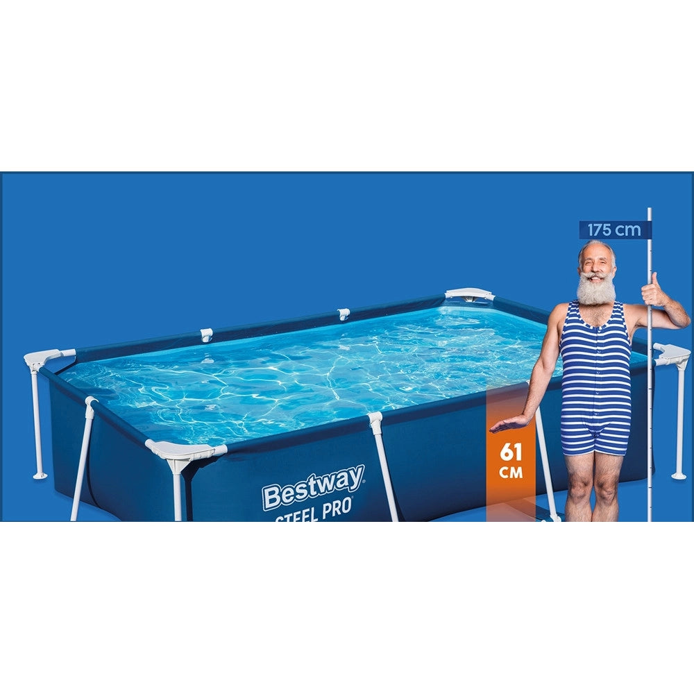 Trade Shop - Piscina Rettangolare Fuori Terra Steel Pro Frame Senza Pompa Con Struttura 259x170x61cm 56403 -