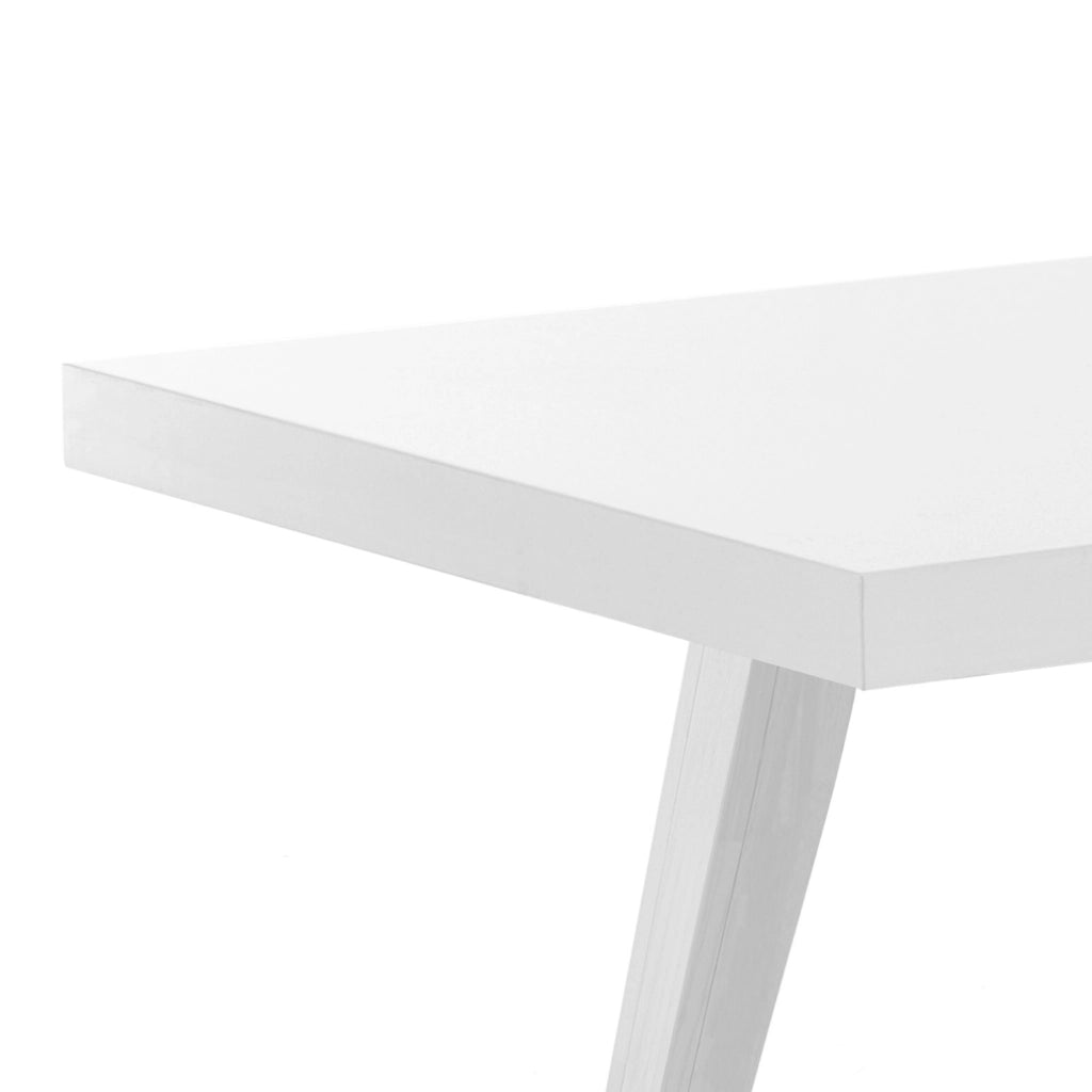 Tavolo allungabile effetto legno laccato bianco cm. H.78xP.85xL.180