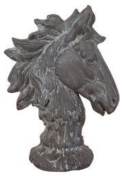 Biscottini Testa di cavallo in resina finitura anticata L29xPR16,5xH41 cm Statua Offerta