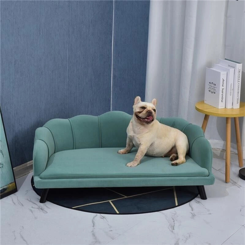 DIVANO PER ANIMALI DI TAGLIA MEDIO-GRANDE IN VELLUTO 98,5X60,5X35,5 CM VERDE