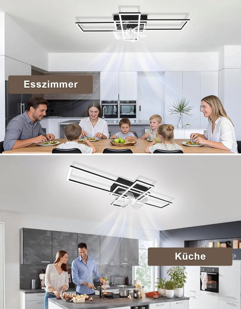 ZMH Ventilatore a Soffitto LED Moderno 94cm 6 Velocità con Intensità Luminosa Regolabile Telecomando per Soggiorno