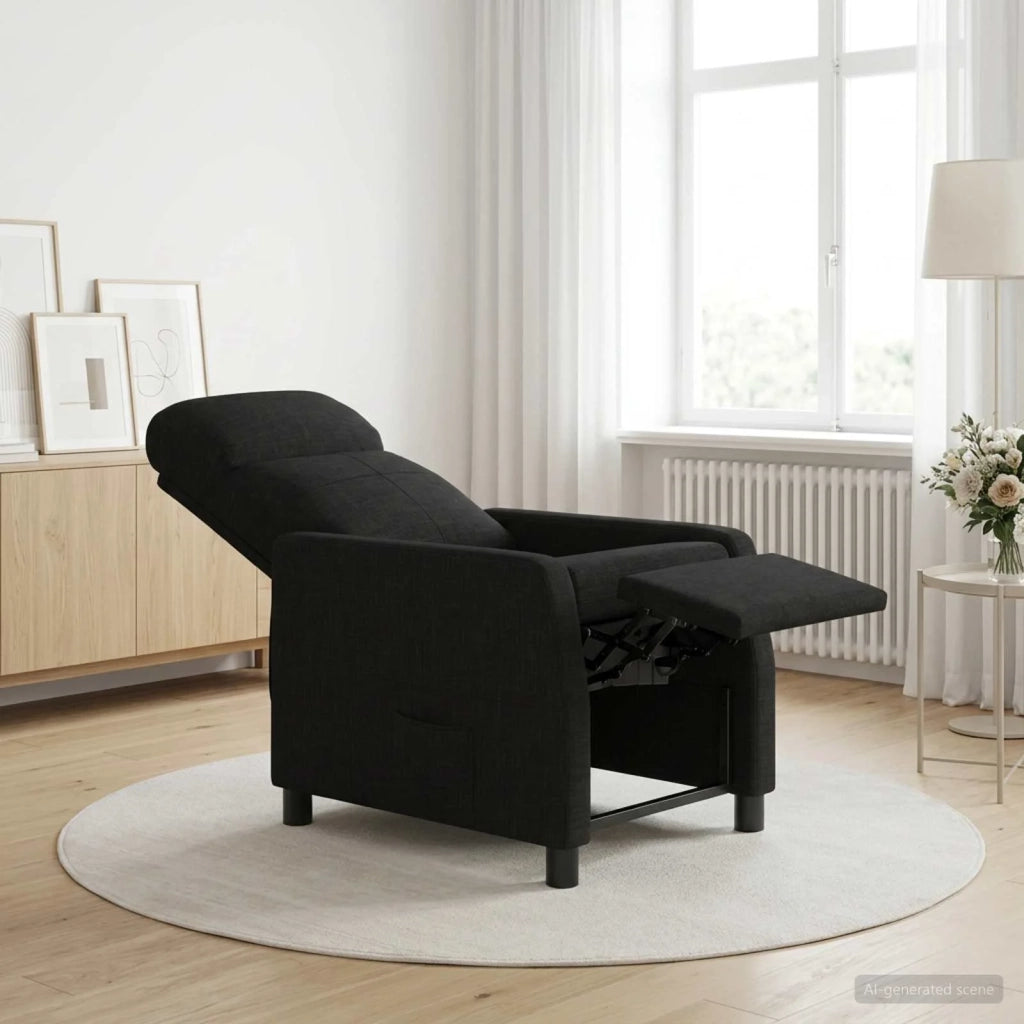 Divano Sedia-Poltrona reclinabile Nero Tessuto 400825