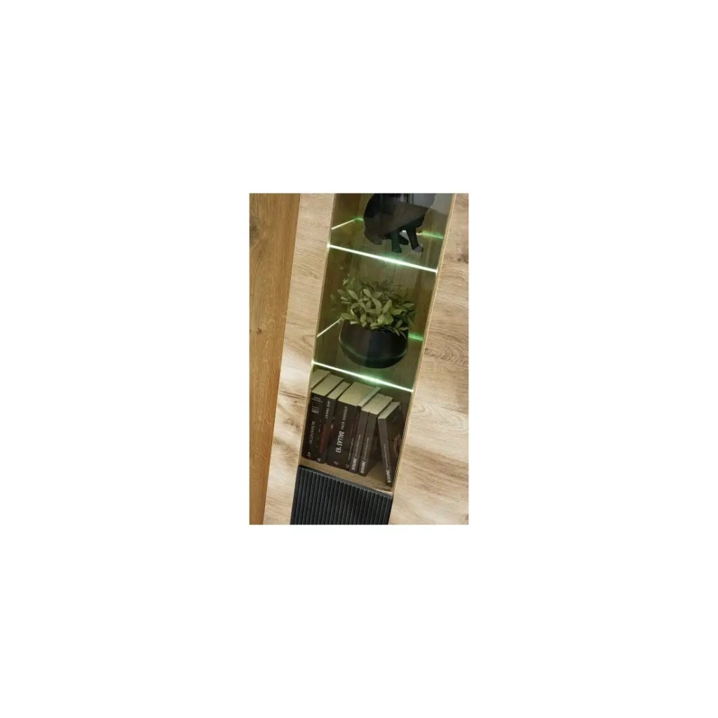 Set da salotto DOUM – Rovere chiaro e nero – L320 x H192 x P45 cm
