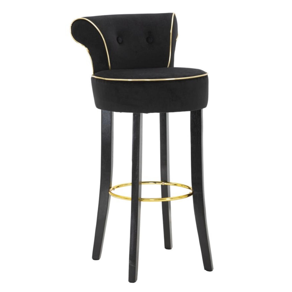 Sgabello Alto VKH442, Nero, Metallo, 46x48x96 cm