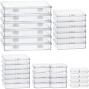 Set di contenitori di archiviazione 36 pezzi - In plastica trasparente - Coperchio scorrevole - Piccoli contenitori - Organizzatori rettangolari - Materiale plastico duraturo - Contenitori di archiviazione