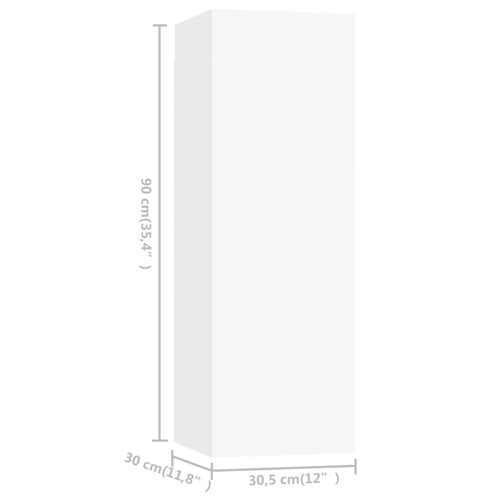 Set Mobili Porta TV 4 pz-Credenza per TV Bianco in Legno Multistrato 284201