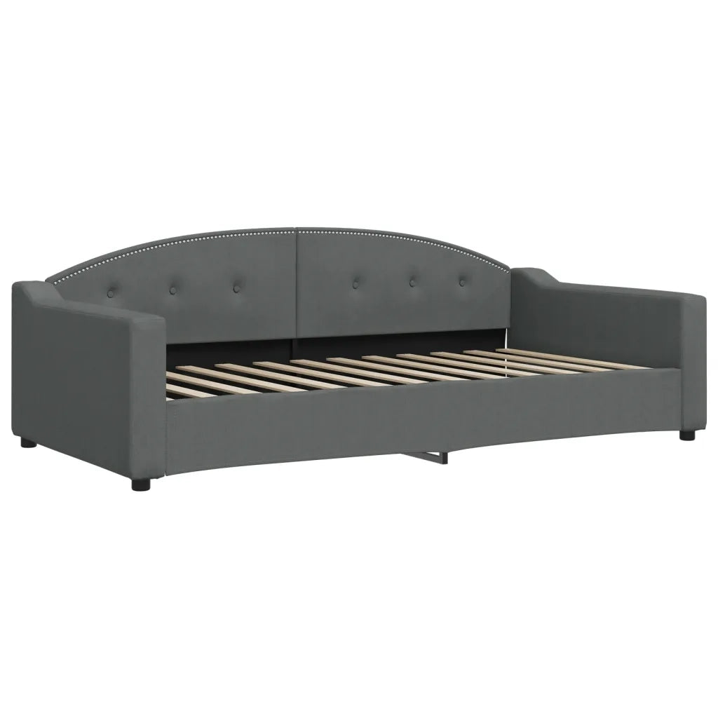 Divano Letto con Materasso Grigio Scuro 100x200 cm in Tessuto 3197518