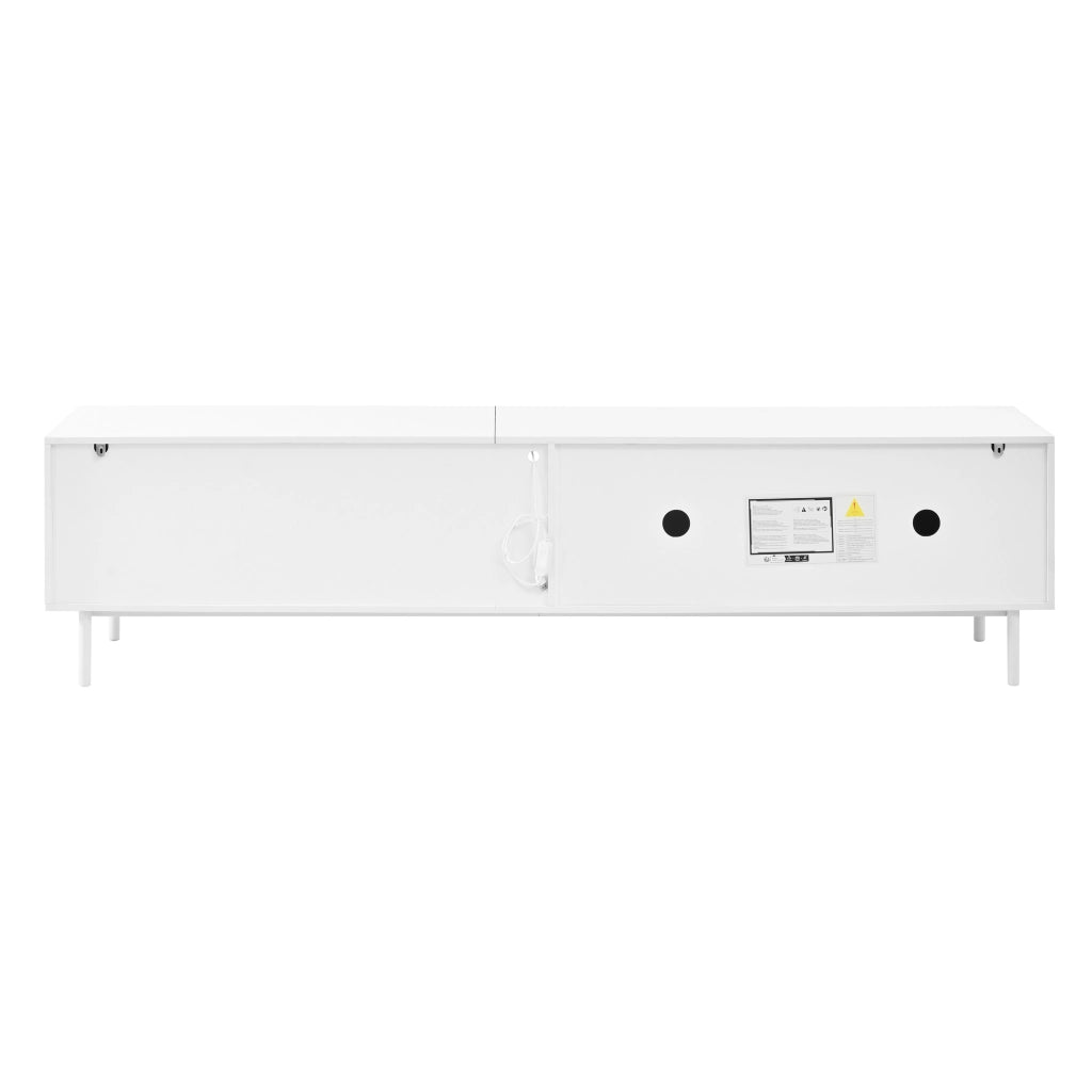 Mobile TV con 3 ante scorrevoli; ripiano in vetro e LED; per soggiorno; 180 × 40 × 45 cm
