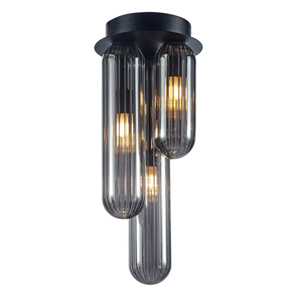 Plafoniera Milagro PAX nera 3xG9 vetro/metallo 35,5cm