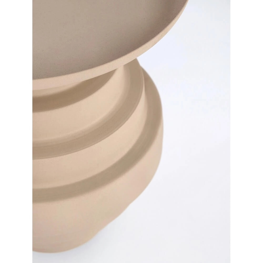 Tavolino in Acciaio con Base Scalonata Effetto Opaco Beige - SYMP