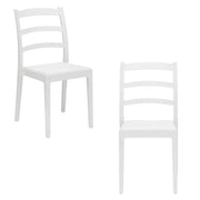 Set 2 sedie in polipropilene REA, MADE IN ITALY, impilabile, resistente ai raggi UV, design classico, ideale per sala da pranzo, cucina, sala d’attesa, bar, ristoranti o giardino, colore Bianco