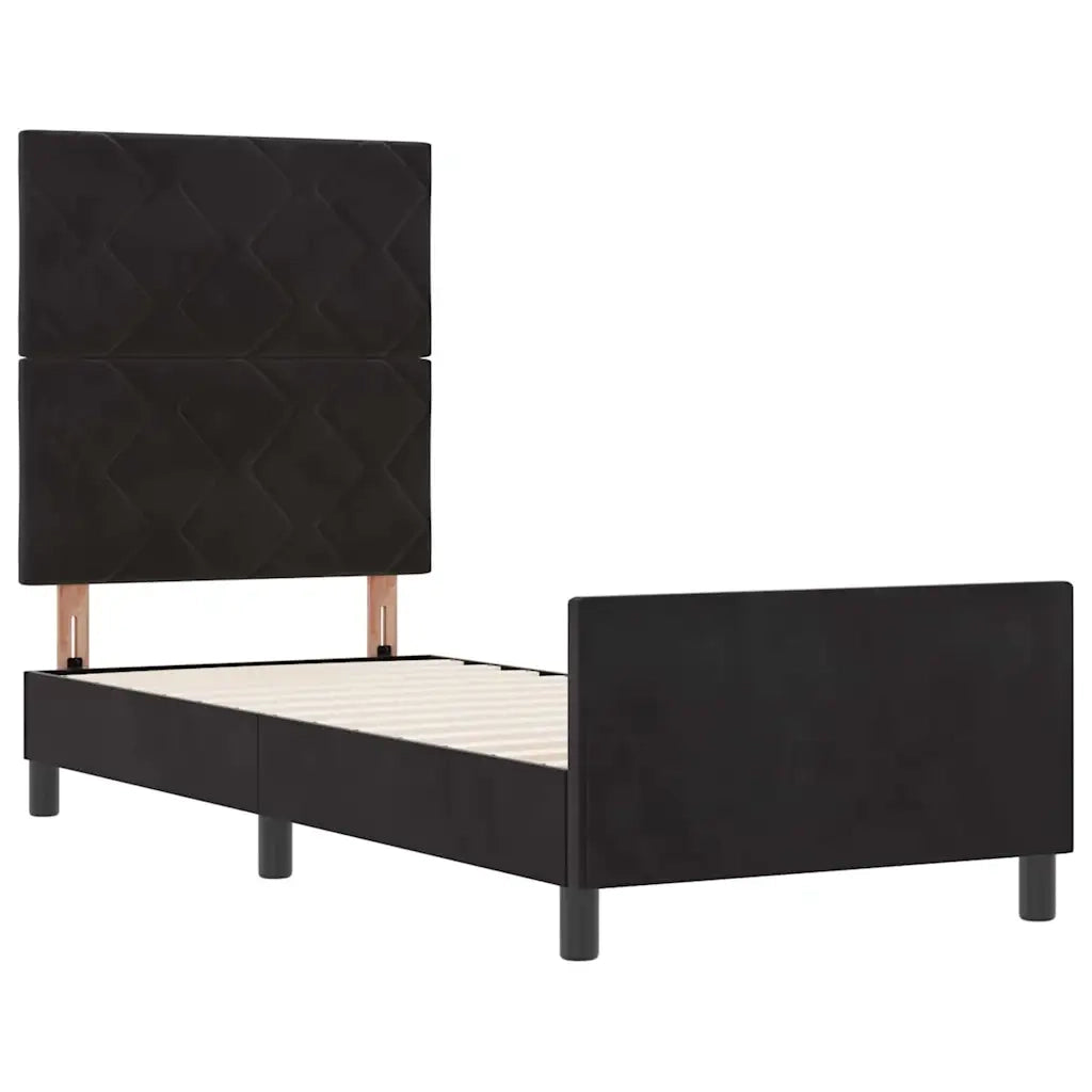 Letto a molle con testiera Nero 80 x 200 cm Velluto 3344971