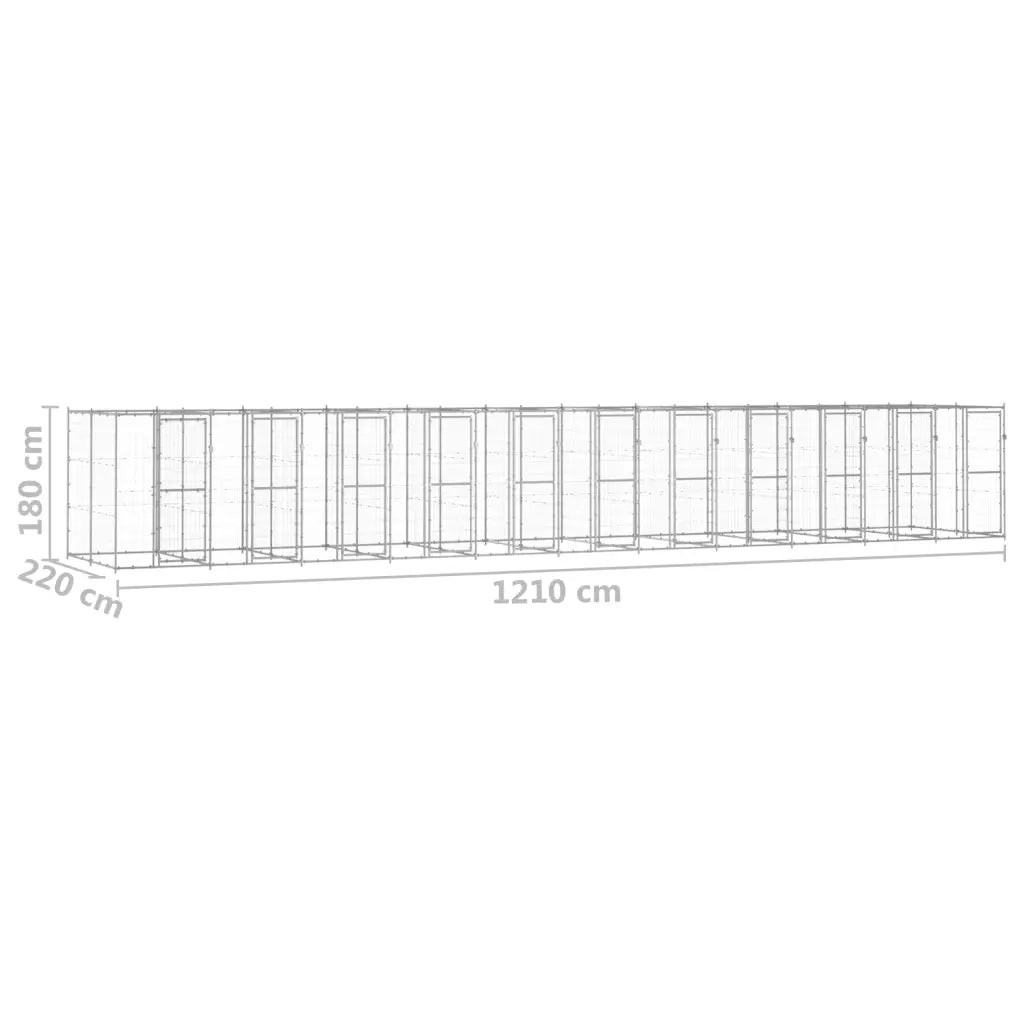 Gabbia per Cani da Esterno in Acciaio Zincato 26,62mÂ² cod mxl 55551