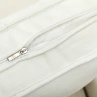 Divano a 3 posti con Cuscini, Rivestito in tessuto, 185x79x82 cm, Bianco crema