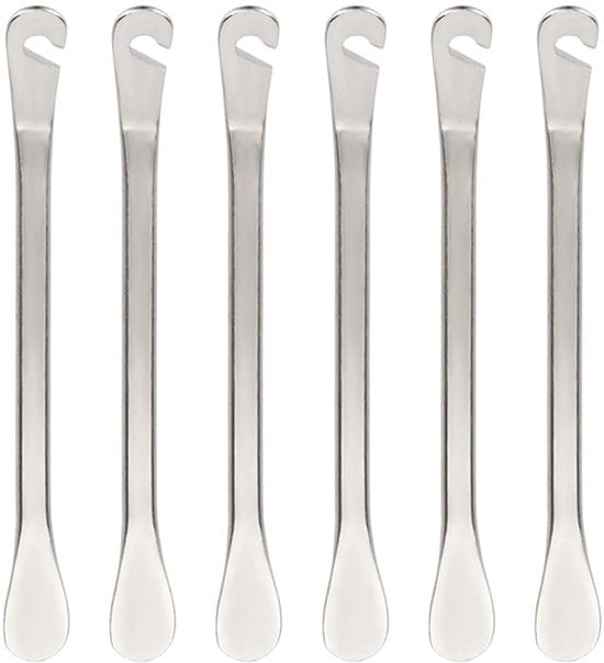 Set di 6 maniglie metalliche per montaggio - Luci per pneumatici - Attrezzo robusto - Argento - Supporta cambio rapido - Ideale per MTB e e-bike