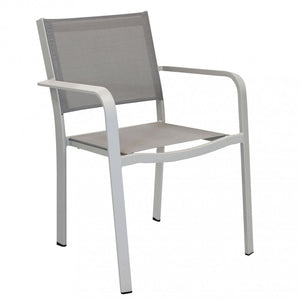 Sedia da Giardino Zante Impilabile 56x60x84 h cm in Textilene Tortora