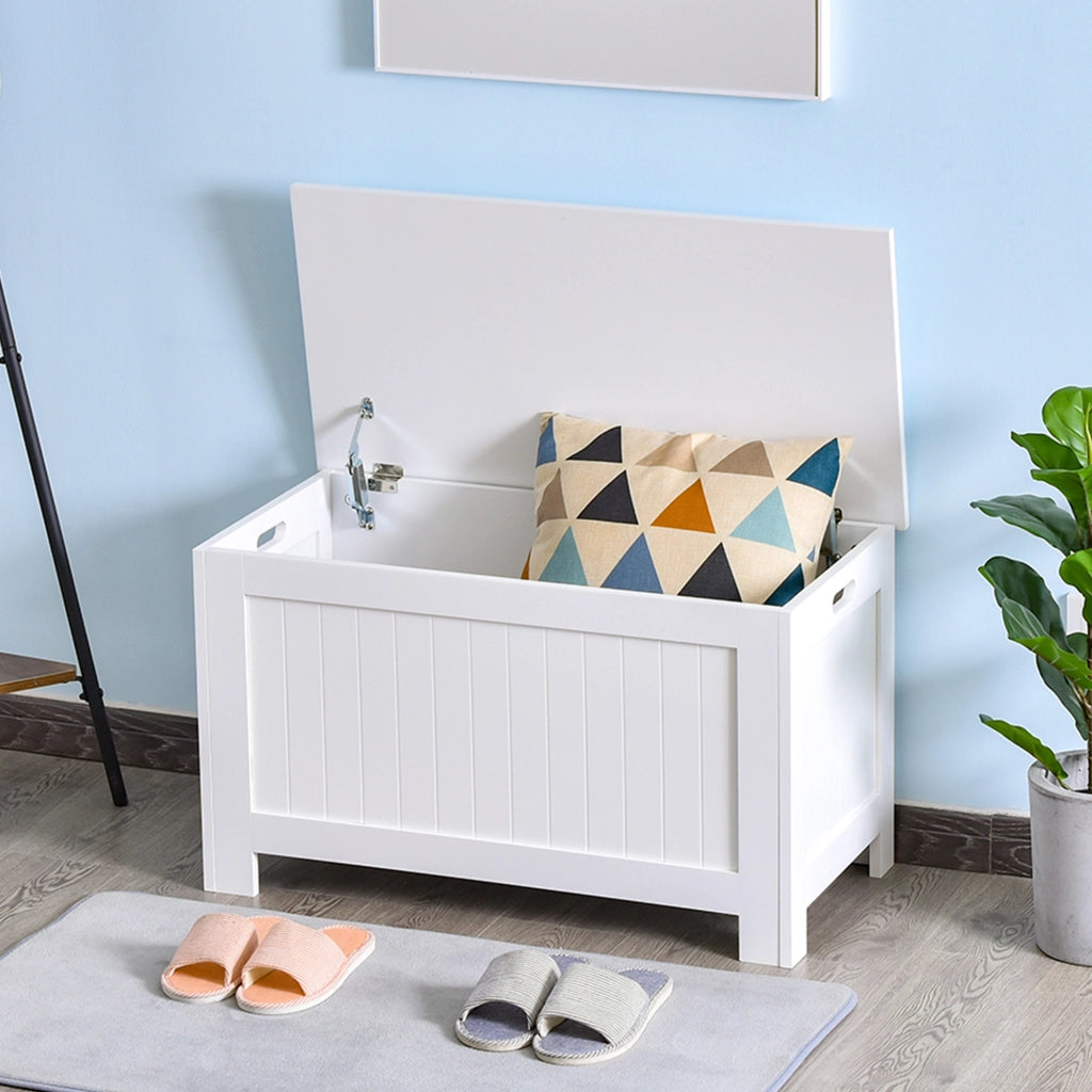 Cassa in legno con coperchio ¨C zephmum ¨C bianco 81x40x46 cm