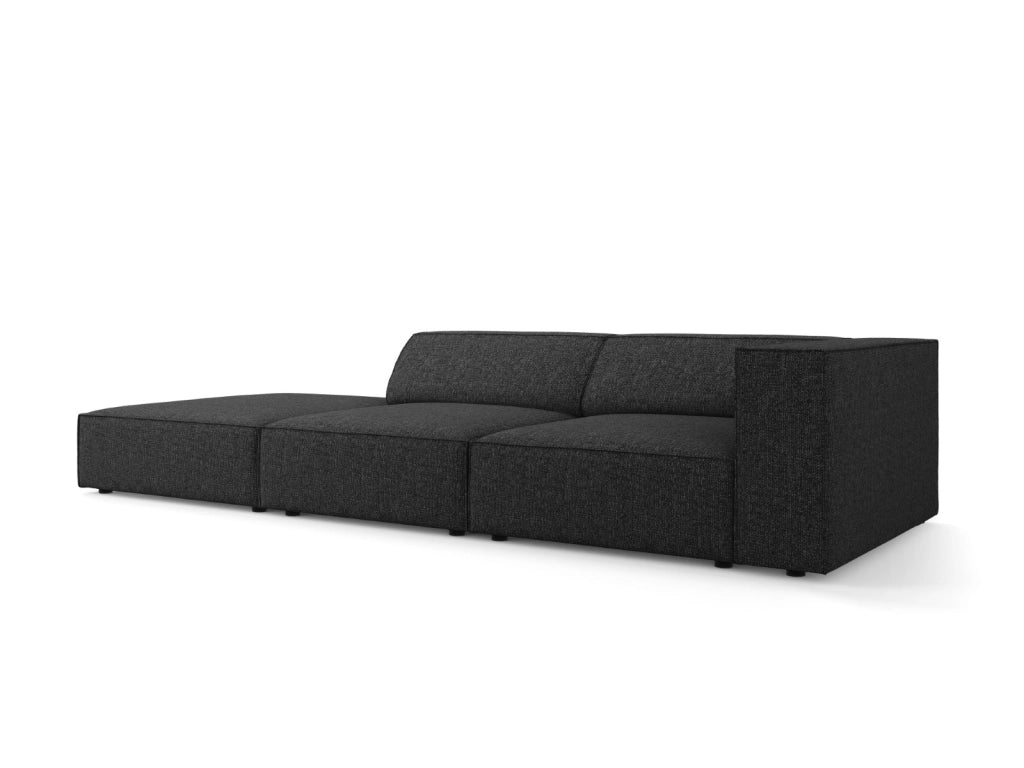 Cosmopolitan Design - Divano sinistro "Arendal" 4 posti in ciniglia nero 