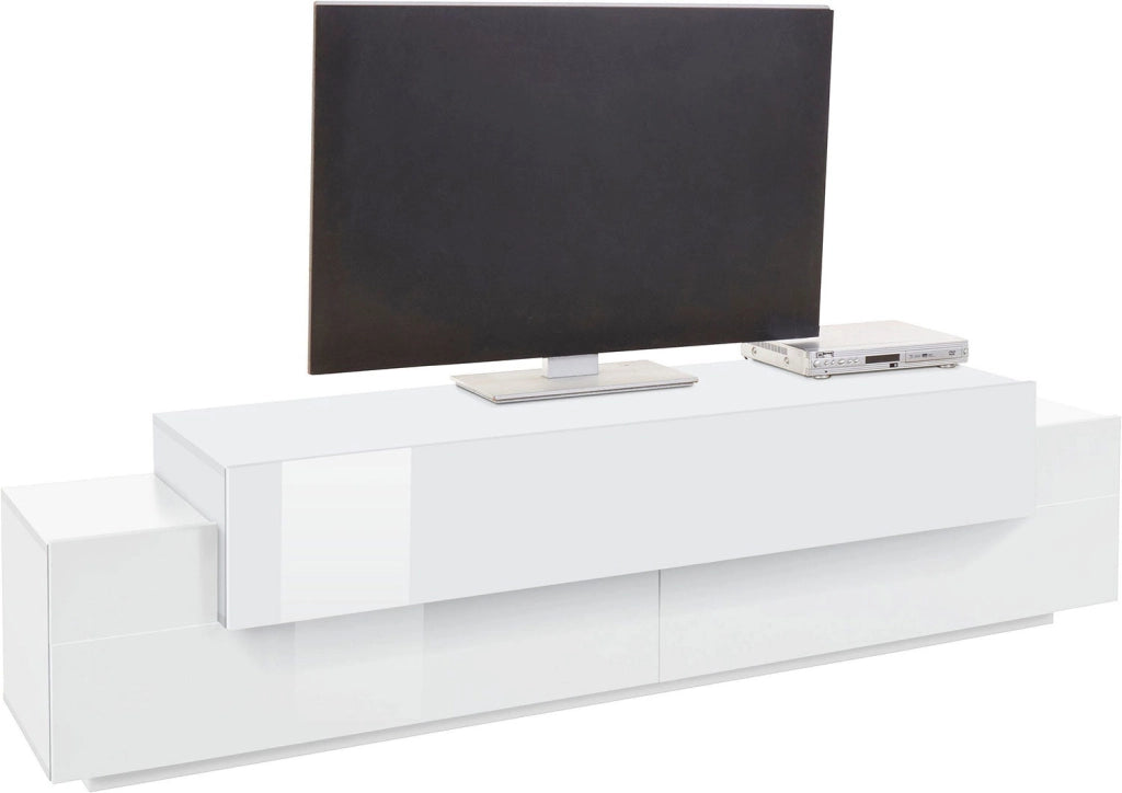 Mobile Tv 3 Ante a Ribalta 200x45x51,5 cm Coro Bianco Lucido/Bianco