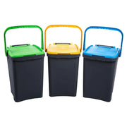 Ecoplast Set 3 Pattumiere 50L Raccolta Differenziata