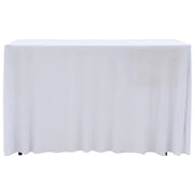 Copertura Elastica per Tavolo con Gonna 2pz 120x6,5x74cm Bianco 133584