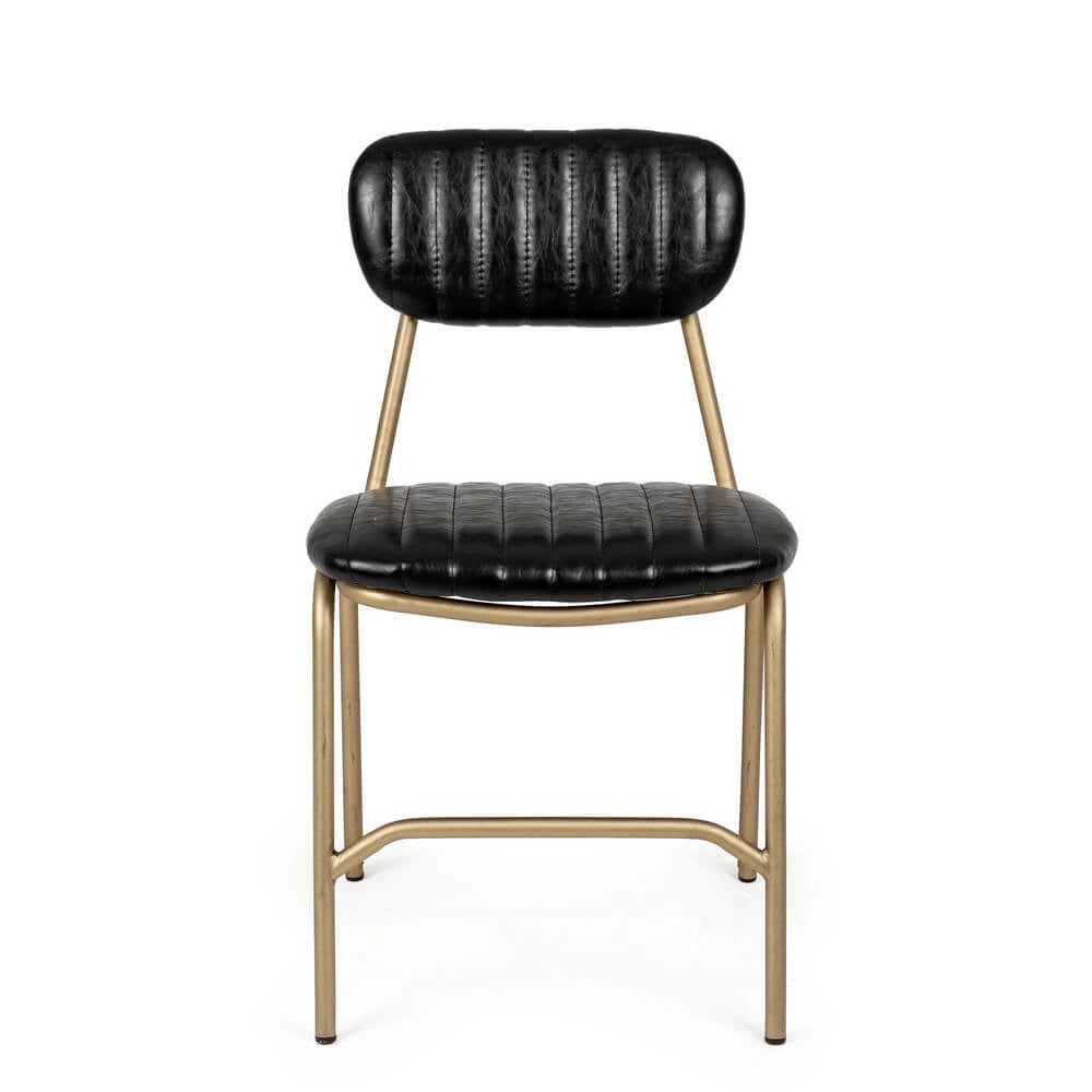 Set di 2 sedie imbottite in similpelle con struttura in metallo - BARNABY