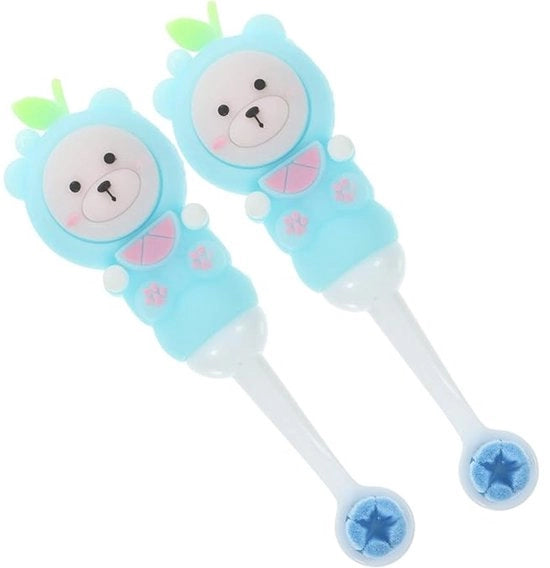Set di 2 spazzole per la dentatura per bambini morbide, adatto a ragazzi e ragazze, colore blu