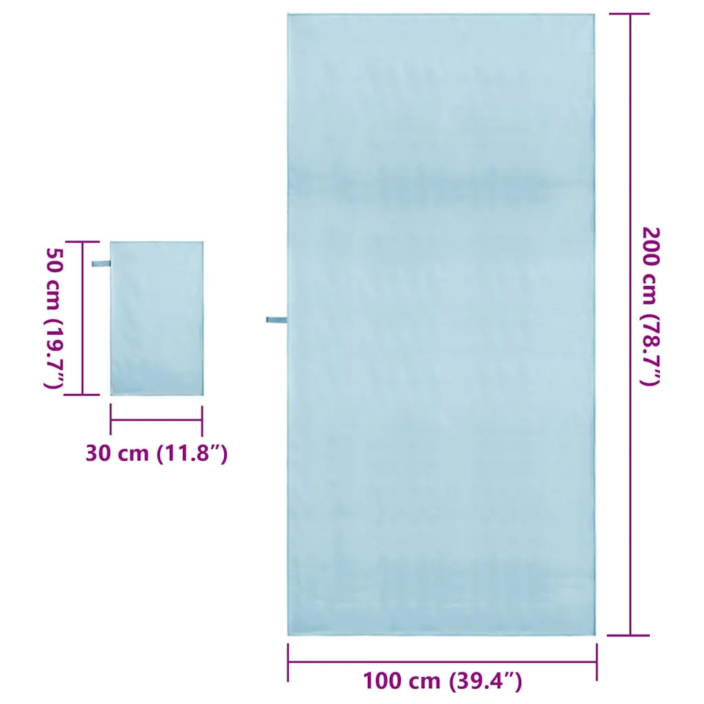 Set di Asciugamani Sportivi 2 pcs Blu Tessuto 42011495