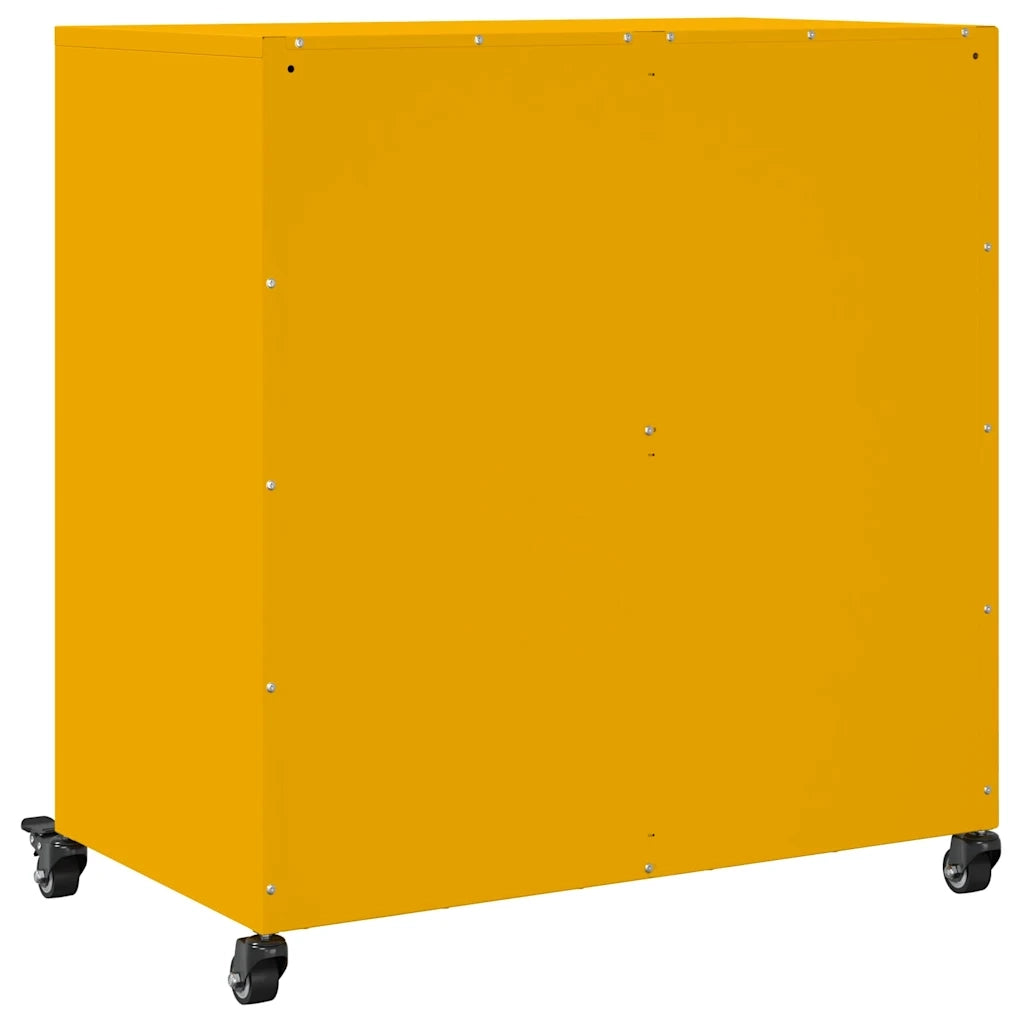 Credenza | Madia | Buffet da pranzo | Armadio da pranzo Giallo Senape 68x39x72 cm in Acciaio