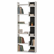 Libreria a 6 Ripiani 60,5x22x162,5 cm Scaffalatura Verticale Moderna Bianco e Antracite