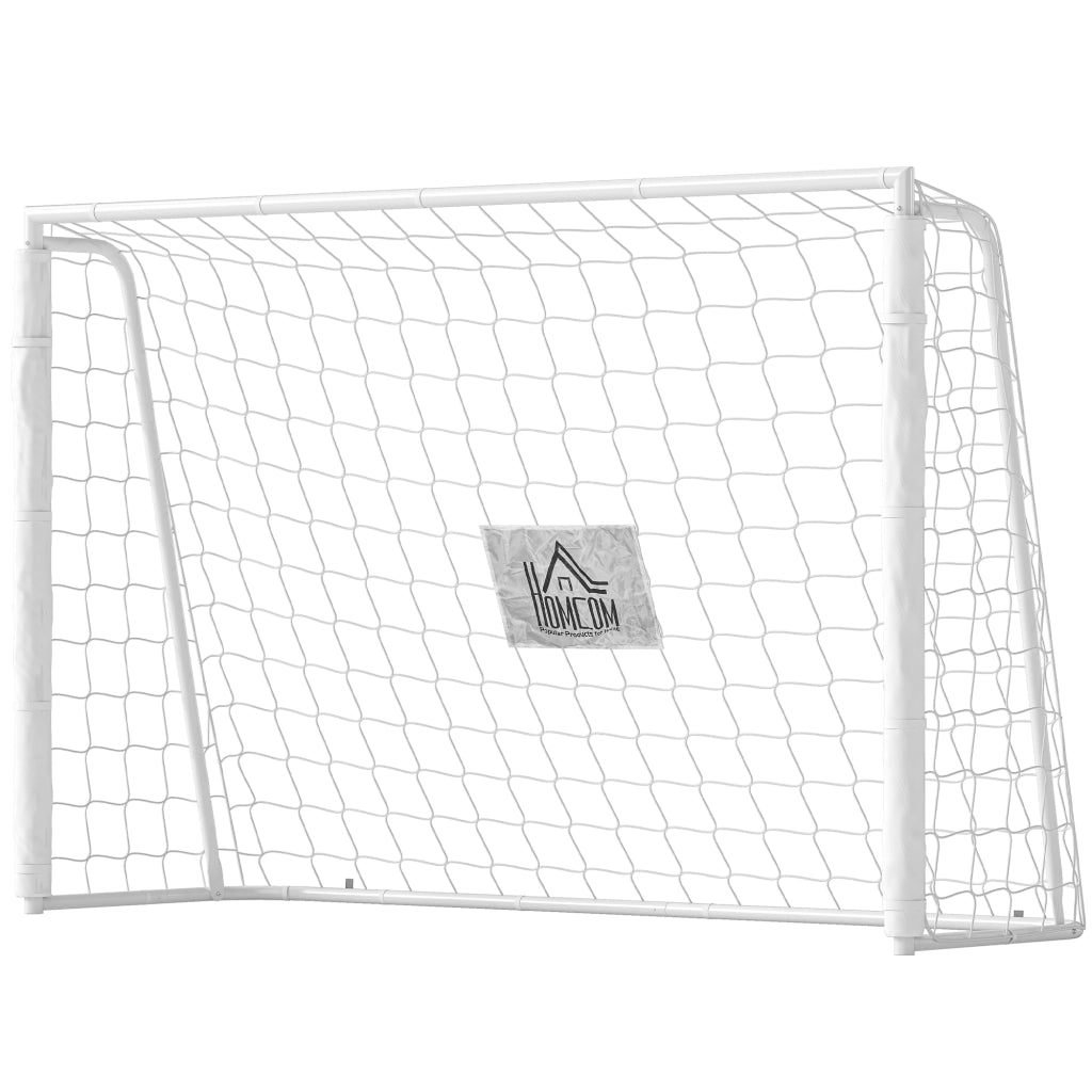 Porta da calcio - zephmum - bianco 186x62x123 cm con rete e picchetti