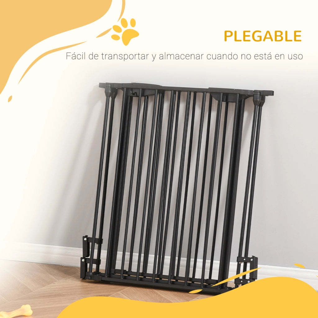 Barriera per Cani Pieghevole 3 Pannelli Porta Corridoio ¨C Zephmum ¨C Nero 180x74.5 cm