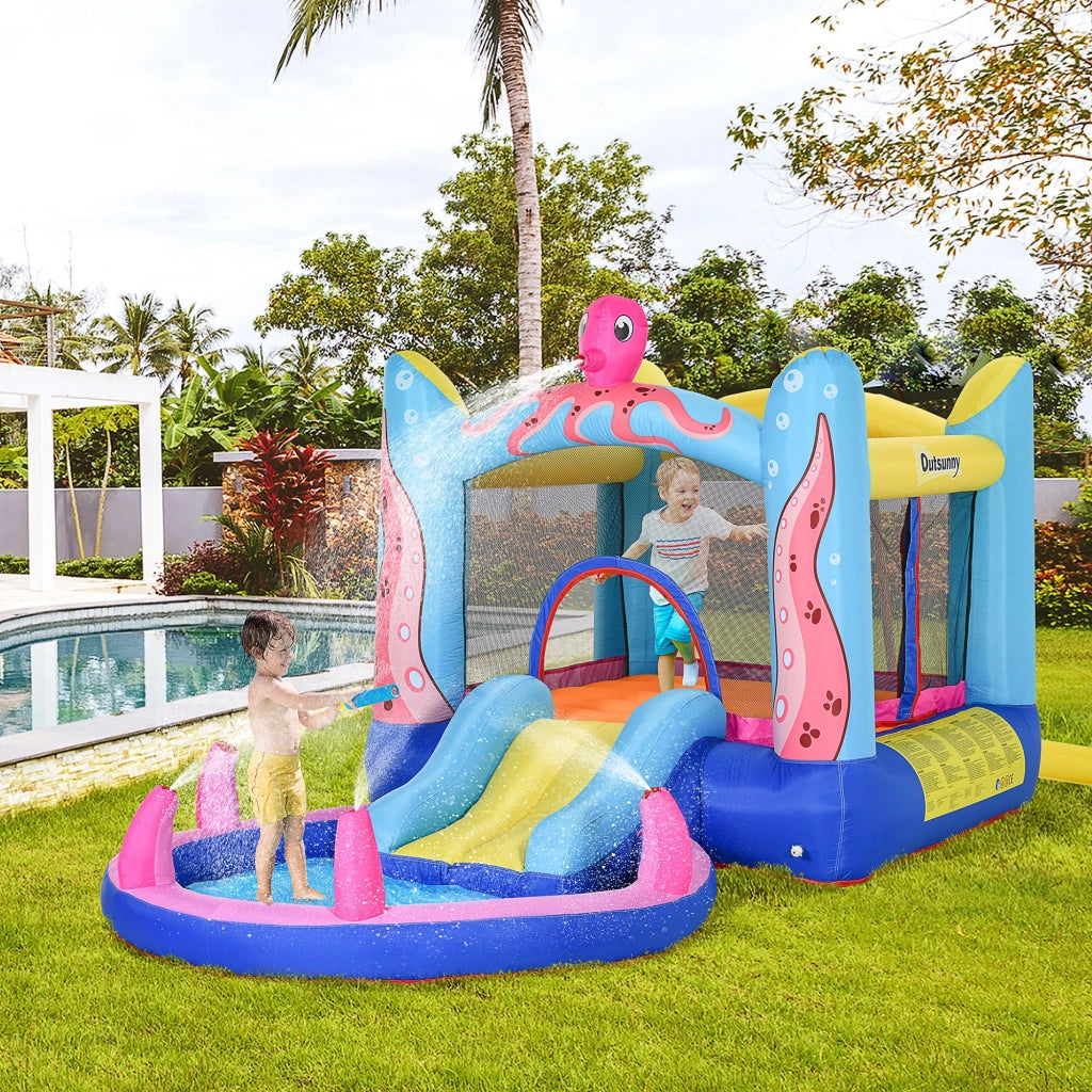 Letto Gonfiabile per Bambini con Scivolo e Piscina ¨C Zephmum ¨C 360x175x180 cm Multicolor