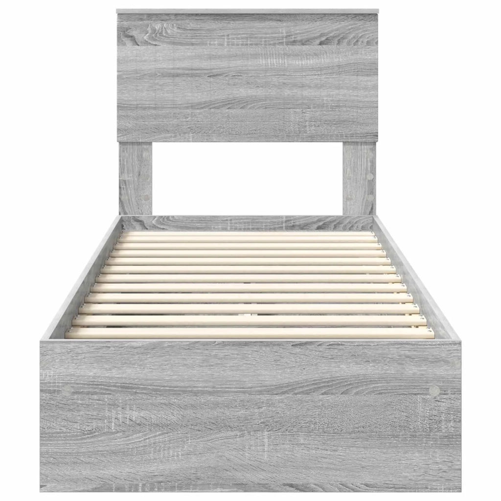 Letto con Contenitore con testiera-Struttura Letto con contenitore Grigio Sonoma 75 x 190 cm 452911