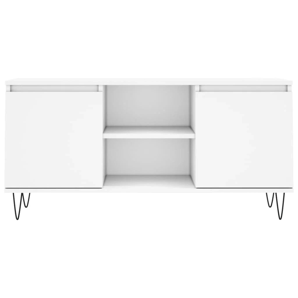 Mobile TV multimediale mensola TV credenza mobile TV sala da pranzo soggiorno camera da letto 104 x 35 x 50 cm legno ingegnerizzato bianco 02_0025656