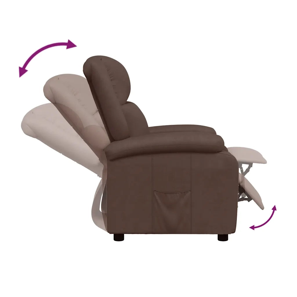 Divano Sedia-Poltrona Reclinabile Marrone in Similpelle 548292
