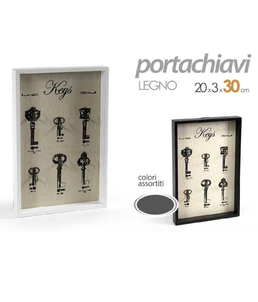 Bacheca Portachiavi Da Parete Legno Appendino Keys 20x3x30 Cm Vari Colori 813474         