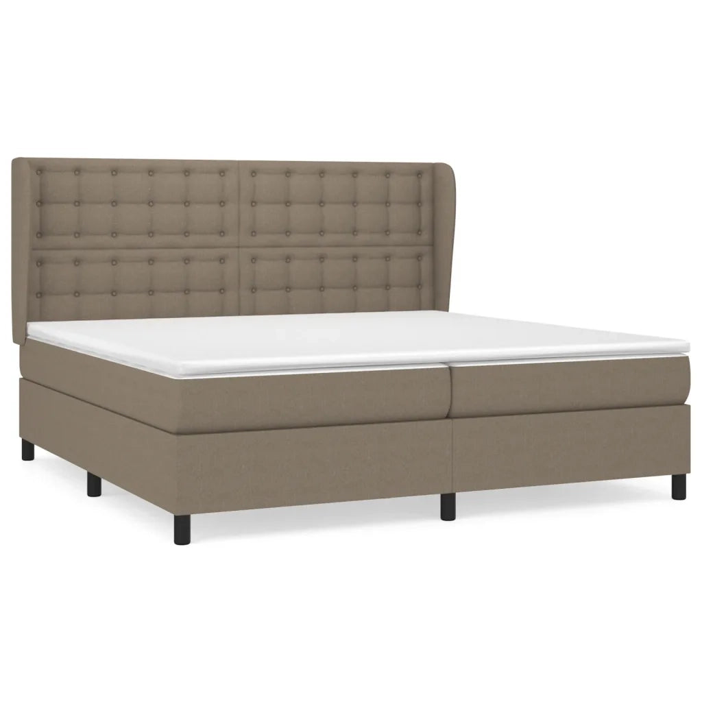 Giroletto a Molle con Materasso Tortora 200x200 cm in Tessuto 3128313