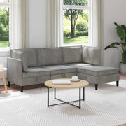 Set di mobili per il soggiorno 4 pcs Grigio Chiaro Velluto