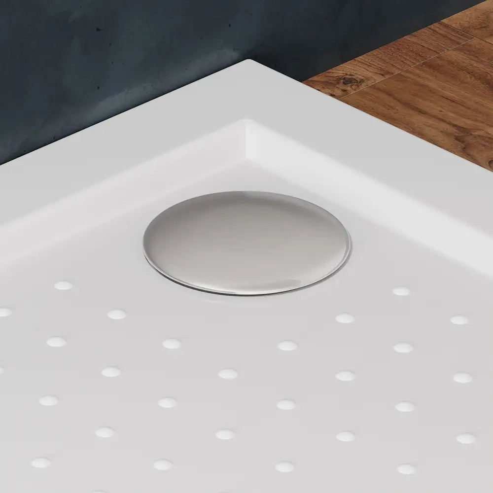 Piatto doccia 70x70 in acrilico bianco lucido design antiscivolo | Tikos