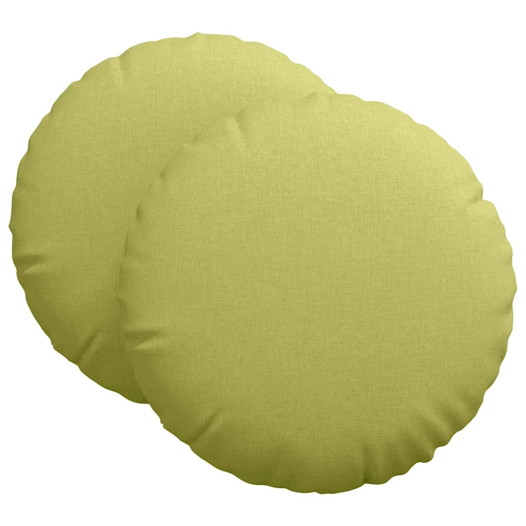 Cuscini per Seduta 2 pcs Verde chiaro Ø60 x 21 cm Tessuto