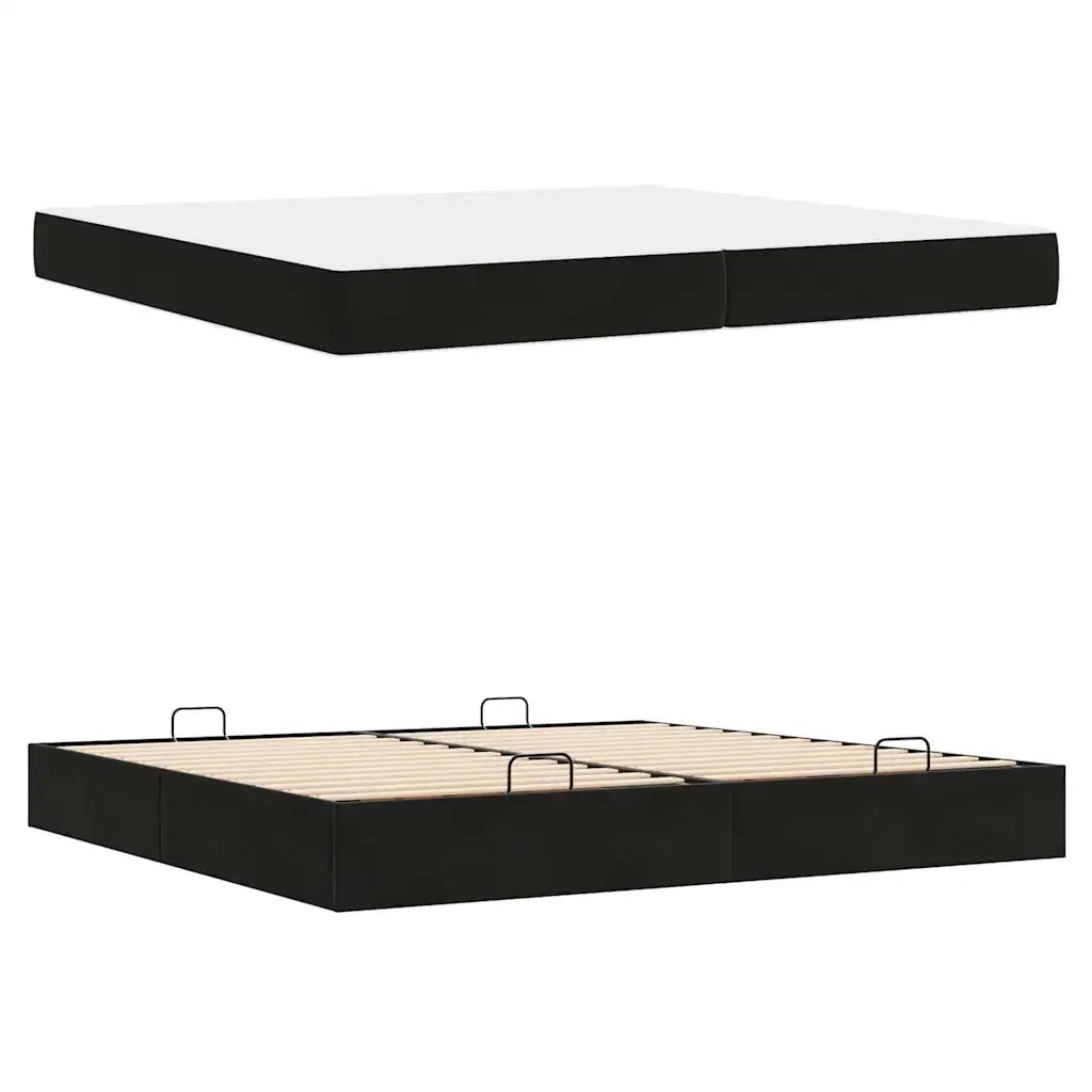vidaXL Struttura del letto Nero 200 x 200 cm Velluto
