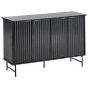 Credenza 4 ante MDF nero gambe in metallo soggiorno camera da letto classico