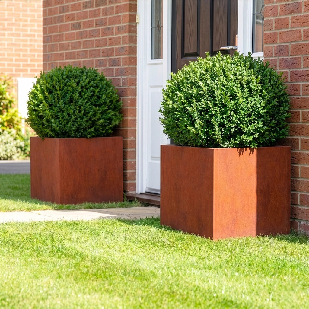 Fioriera Vaargel in Acciaio Corten Portafiori 60x60x60 cm - Marrone Ossidato casa.pro