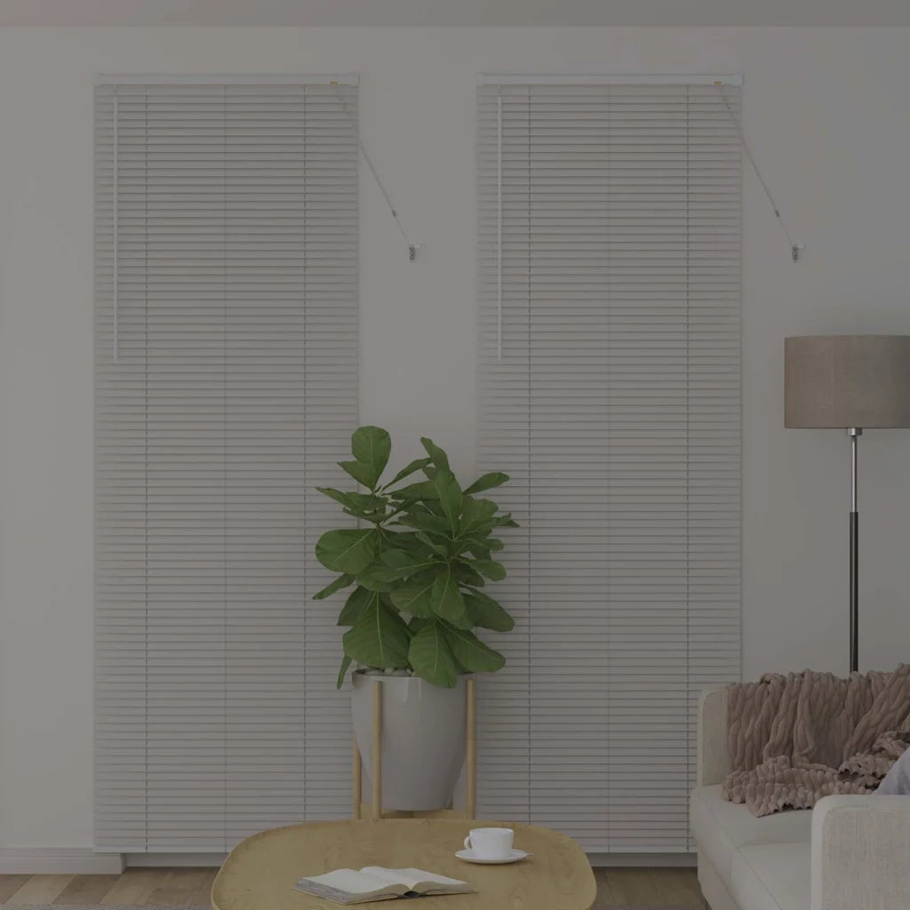 vidaXL Tenda per Finestra con tende Manuale Bianco Alluminio