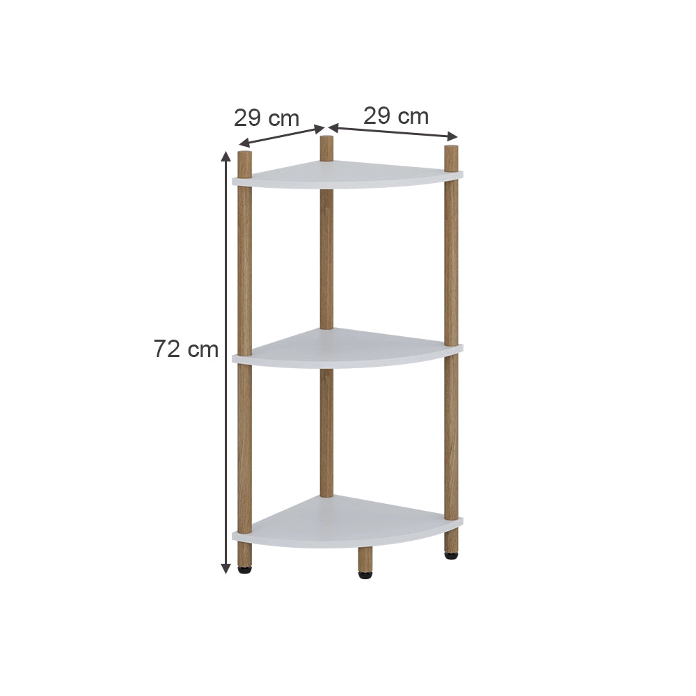 Vicco Libreria Bianco/pino 29 x 72 cm con 3 vani portaoggetti
