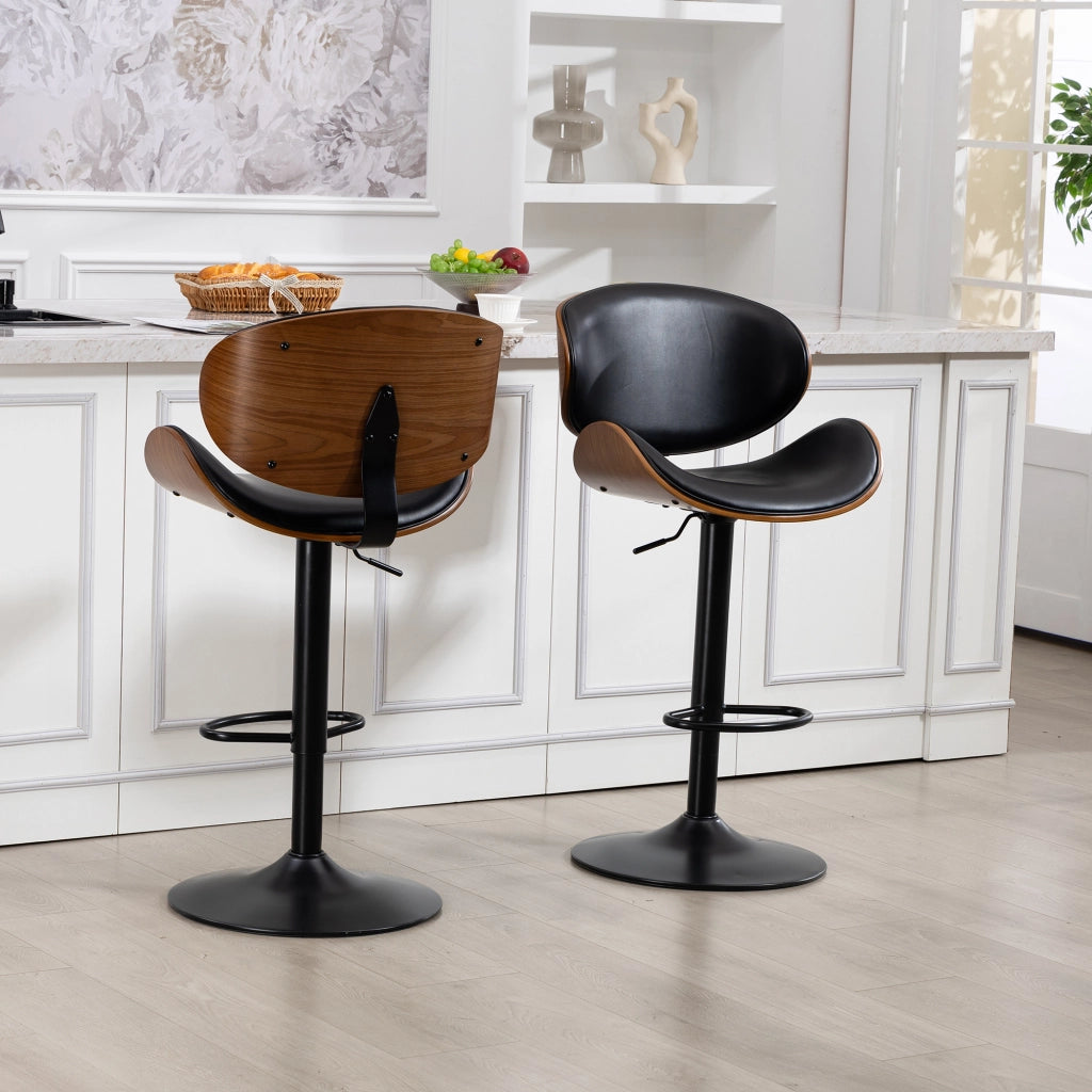 SGABELLO BAR Girevole Regolabile in Altezza 51x50x93-103,5 cm PU Nero